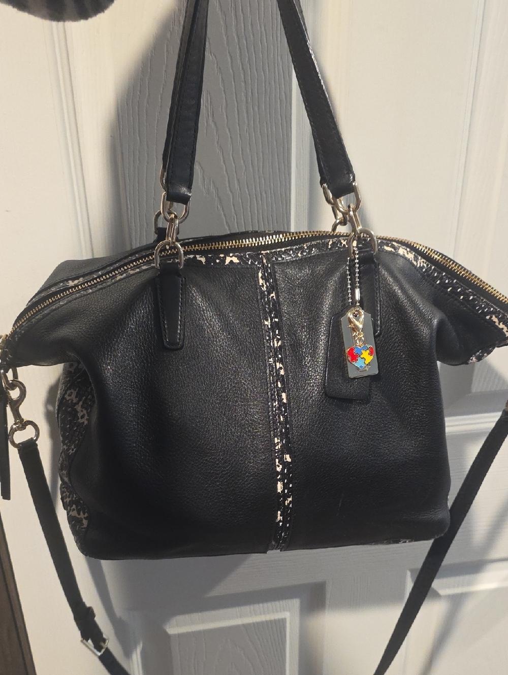 CURRENT CARRY **NOT FOR SALE** Coach Bleecker Cooper Satchel in Two-Tone Python